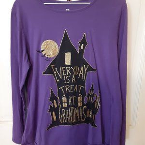 Halloween Tee, XL (16-18) Purple and Black
